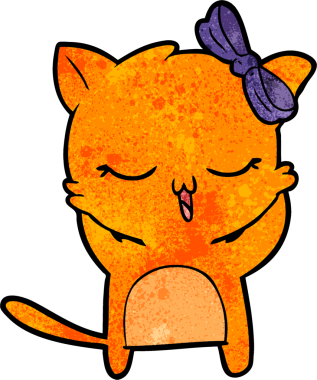 Kafasında fiyonk olan orijinal çizgi film kedisi.