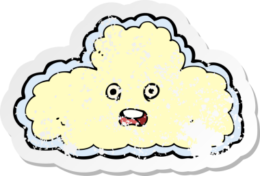 Çizgi film bulut sembolünün orijinal gerilimli yapıştırması