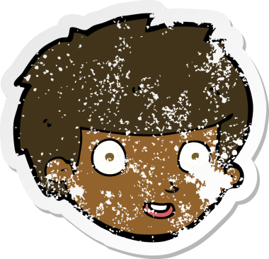 Orijinal gerilim dolu çizgi film yapıştırması Mutlu çocukların yüzü