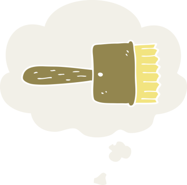 Düşünce baloncuklu orijinal karikatür fırçası