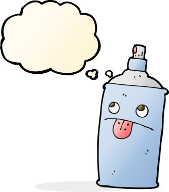 Düşünce baloncuklu orijinal çizgi film spreyi