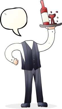 orijinal serbest konuşma balonu karikatürü başsız garson (kendi fotoğraflarını ekle)