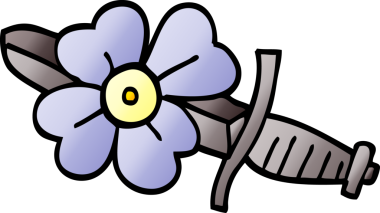 Orijinal çizgi film karalama dövme hançer sembolü