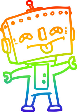 Orijinal gökkuşağı gradyan çizgi robot çizimi