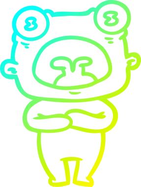 Orijinal soğuk gradyan çizgi çizimi garip uzaylı iletişimi