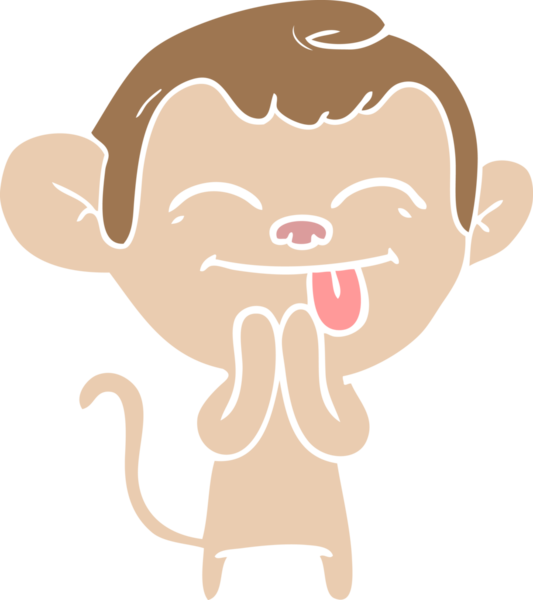 Orijinal düz renkli çizgi film maymunu