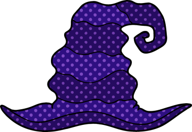 Bir insan tarafından çizilmiş orijinal cadı şapkası.