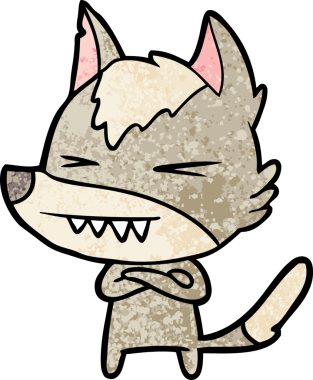 Bir insan tarafından çizilmiş orijinal kızgın kurt çizgi filmi.