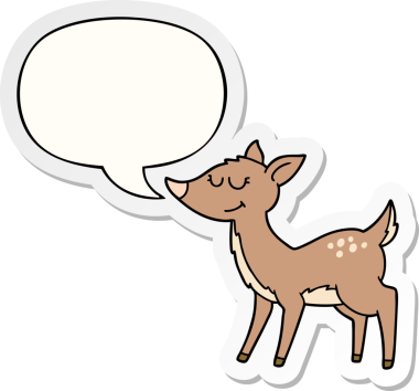 Konuşma balonu çıkartmalı orijinal karikatür geyiği