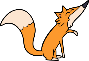 Bir insan tarafından çizilmiş orijinal tilki çizgi filmi.