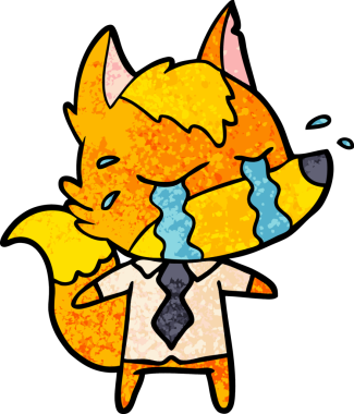 Orijinal üzgün küçük tilki çizgi film karakteri