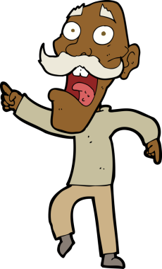 Orijinal çizgi film korkmuş yaşlı adam