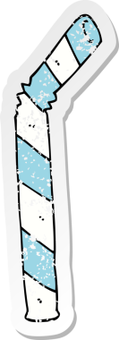 Çizgi film kamışının orijinal sıkıntılı çıkartması