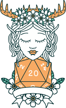 Orijinal Retro Dövme Biçimli Cüce karakter. Doğal 20 zarlı.