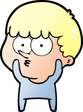 Orijinal karikatür meraklı çocuk