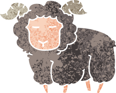 Orijinal retro illüstrasyon tarzı tuhaf çizgi film koçu