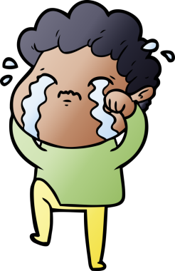 Orijinal çizgi filmci ağlıyor.