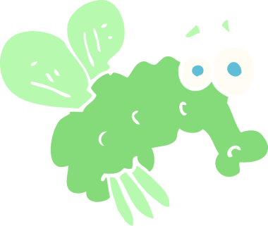 Sineğin orijinal düz renk çizimi