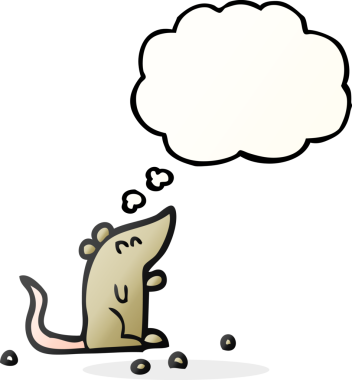 orijinal el yazısıyla çizilmiş düşünce balonu çizgi film faresi