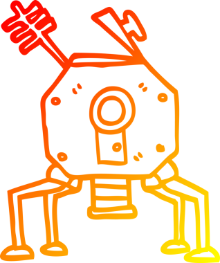 Bir uzay roketinin orijinal sıcak çizgi çizimi