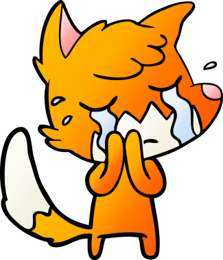 Bir insan tarafından çizilmiş orijinal ağlayan tilki çizgi filmi.