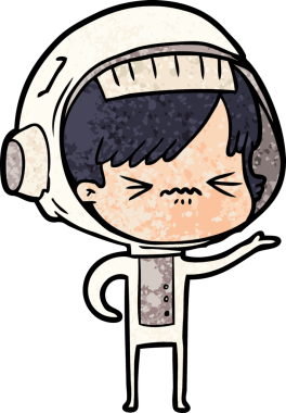 Bir insan tarafından çizilmiş orijinal kızgın uzay kızı.