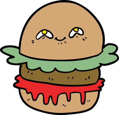 Orijinal çizgi film fast food burgeri