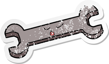 Çizgi film anahtarının orijinal sıkıntılı çıkartması.