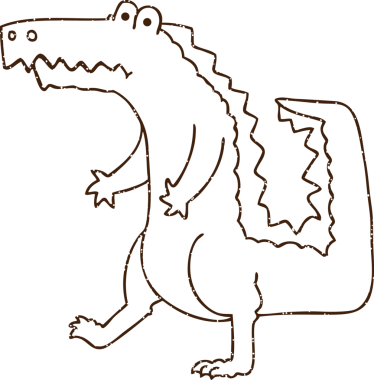 Orijinal Timsah Kömür Çizimi