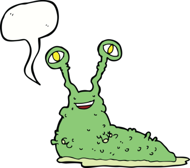 Konuşma balonlu orijinal çizgi film sümüklüböceği