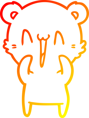 Mutlu ayı çizgi filminin orjinal sıcak çizgi çizimi