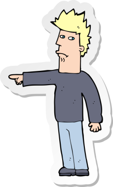 Çizgi film karakterinin orijinal çıkartması.