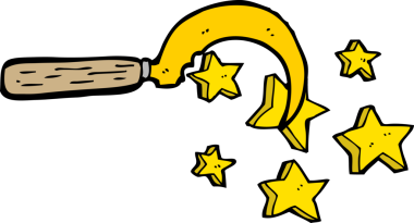 Orijinal karikatür sihirli Druid orağı.