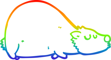 Orijinal gökkuşağı gradyanı çizgi film ayısının çizimi