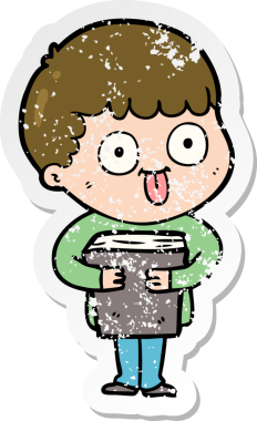 Çizgi film karakterinin kederli orijinal çıkartması