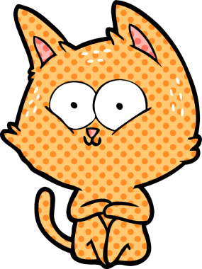 Bir insan tarafından çizilmiş orijinal çizgi film kedisi.