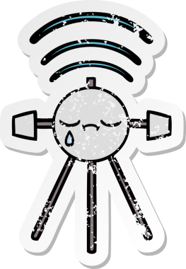 Ağlayan bir uydunun orijinal üzgün çıkartması.