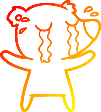 Ağlayan bir kutup ayısının orjinal sıcak çizgi çizimi