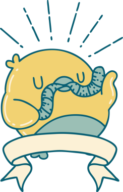 Orijinal parşömen dövmeli Robin solucanlı.