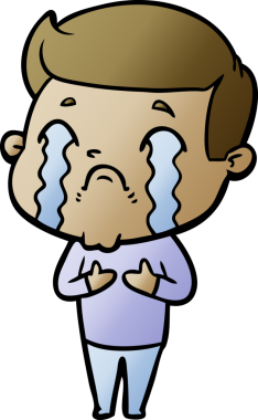 Orijinal çizgi filmci ağlıyor.