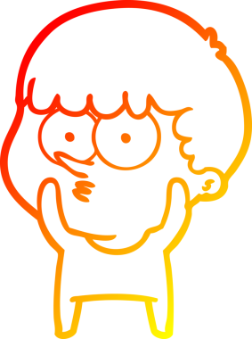 Çizgi film meraklısı bir çocuğun orjinal sıcak çizgi çizimi