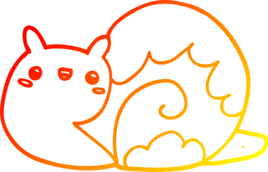 Tatlı bir salyangozun orjinal sıcak çizgi çizimi