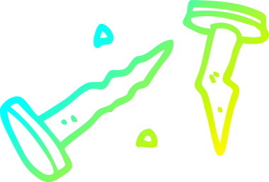 Çizgi film çivilerinin orjinal soğuk eğimli çizimi