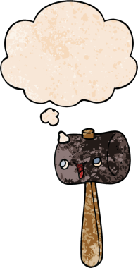 grunge doku tarzında düşünce baloncuğu olan orijinal çizgi film sopası