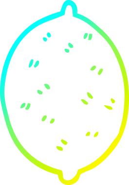 Bir karikatür limon meyvesinin orijinal soğuk gradyan çizimi