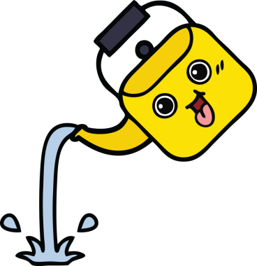 Çaydanlığın orijinal, şirin karikatürü.