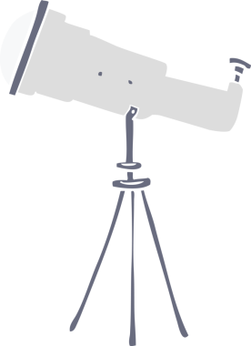 Orijinal el çizimi büyük bir teleskop karalaması.