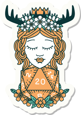 20 zarlı bir insan Druid 'in orijinal çıkartması.