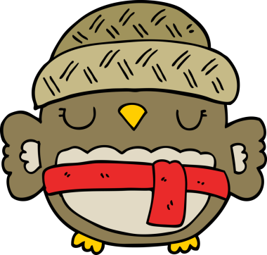 Orijinal şapkalı şirin baykuş.