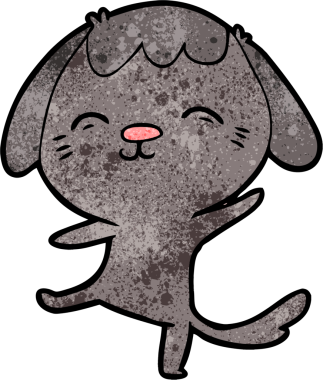 Orijinal mutlu çizgi film dans köpeği.